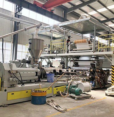 SPC extrusion line — Shandong Home Top flooring factory